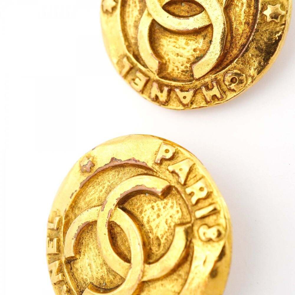 CHANEL Gold Logo Earrings - Picture 6 of 7